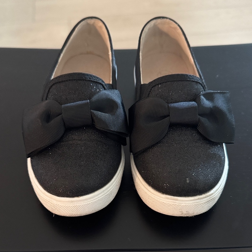 Black Bow Kids Slip-On Shoes